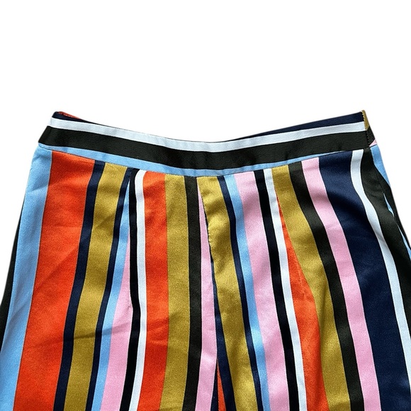 ASOS Multicolor Striped Satin Tie Top Pant Set Size 2 - Picture 6 of 9